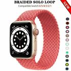 Braided Solo Loop Silicone Iwatch Strap For Apple Watch Series 9 8 7 6 54 3 2 Se