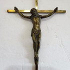 Vintage Brass Metal Crucifix Inri Wall Mount Religious Cross 9in X 5in