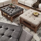 Lennon Pine Planked Ottoman Coffee Table By Inspire Q