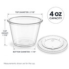4 Oz Clear Plastic Portion Cups With Lids Disposable Sauce Containers 50   2500