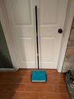 Vintage Bissell Gemini Carpet Floor Sweeper Dual Brush Push Sweeper Teal Retro