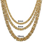 6 8 10mm Silver Gold Plated Stainless Steel Byzantine Chain Necklace Jewelry 