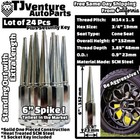 24 Chrome 6  Tall 14x1 5 Xl Spike Lug Nut key Fit Chevy Silverado1500 Tahoe more