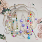 Phone Charms Cute Beaded Phone Lanyard Wrist Strap Aesthetic Cellphone Keychain 