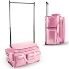 Remeit Dance Bag With Garment Rack 28  Glitter Pink Dance Costumes Rolling Bags