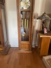 Vintage Howard Miller Tempus Fugit Oak Grandfather Clock Moon Phase 8-day Chime