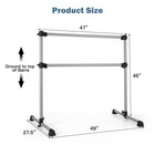 4ft Portable Double Freestanding Ballet Barre Dancing Stretching Silver