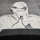 Adidas Men s 2xl Hoodie Sweatshirt Colorblock Pullover Tricolor White Gray Black