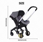 4-in-1 Baby Stroller Pram High Landscape Foldable Newborn Carriage  grey 
