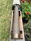 Vintage Brass   Kaleidoscope Double Wheel Stained Glass With Wood Stand Included