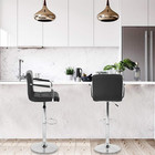 Modern Bar Stool Set Of 2 Barstools Armrest Height Adjustable Counter Stools Bar
