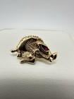 Underwood 14k Yellow Gold Razorback Lapel Pin Ruby Eye Arkansas U Of A Rare Read
