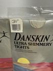 Pair Danskin Ultra Shimmery Tights White Dance Spandex Size D Nos 1980 s Bb6