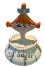 Vintage Holt Howard Pixieware Lil Sugar W  Spoon Cream Crock Set 1958 Japan