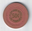 Rare Original Flamingo Hotel 50 Cts  Casino Chip  Lv  Nv 1949 Excellent Cond 