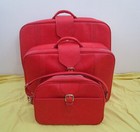 Vintage Samsonite Royal Traveller Sidekick 3 Piece Red Luggage Set Mcm