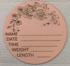 Laser Engraved Wooden Birth Announcement In Unfinished  Pink Or Blue 5 65 x1 8 