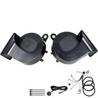 Upgraded Car Horn Kit - 12v Black Snail Dual Black-upg With Relay And Button