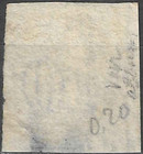 Chile Stamp 1854 Sc  6- 10c Lt Dl Bl Christopher Columbus    White Paper