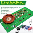 Lunmon Roulette Table Set With Wheel Chips Felt  Casino Party Game   Wooden W   