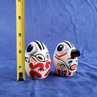 Vintage Figural Egg Salt Pepper Shakers Hand Painted Japan Set Bird Abstract