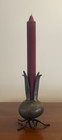 Vintage Large Solid Brass Sculptured Tulip Onion Bulb Candle Holder