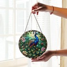 Peacock Stained Glass Suncatcher  Handmade Bird Decor  Peacock Window Art