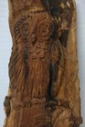Vtg Hand-carved Wood Owl Sculpture Wall Hanger Hand Made Art Rustic Nature Bird