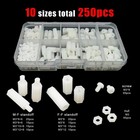 250pc M3 Plastic Nylon Insulated Hex Standoff Pillar Spacer Column Screw Nut Set