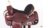84hs Hilason Western Horse Treeless Trail Barrel American Leather Saddle