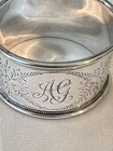 Antique Napkin Ring English C1890 Hallmark Birmingham Silver 19g   ag  Monogram