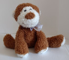 Dan Dee Curly Haired Brown Monkey Plush Floppy 11  Smiling Soft Stuffed Toy