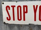 Stop Your Motor Vintage Porcelain Metal Sign Gas Garage Service Station