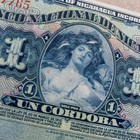 Scarce          Nicaragua 1 Cordoba 1938 Banknote P63b Note Printed By American Bc