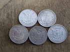 Lot Of 5 1878-1893 Cc Morgan Silver Dollars - Uncirculated Random Cc Year Coins