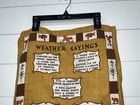 Vintage Linen Tea Towel Rooster Weather Sayings Vane Rooster Kitchen Retro