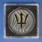 2017 Barbados 1oz Silver Gilded Trident Coin  golden Enigma  In Case With Coa