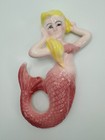 Rare Artmark Japan Mermaid Wall Plaque     Vintage Ceramic Blonde Pin-up Style