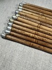 Vtg Bamboo Chopsticks Set Of 12 Etched With Aluminum Tips Tibetan Asian Chinese