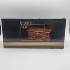 Vintage 1980 s Wood Jewelry Box With Mirror New In Box 10  X 4 75  X 4  Sears