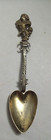 Antique German Silver Souvenir Demitasse Spoon Heart Bowl Queen Lady Handle Top