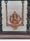 Vtg Brass Ganesha Statue On Swing Jhula Idol Hindu Elephant God Home Decor 10 