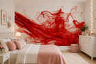 Decor Wallpaper Red Smoke Wall Mural 254x183cm Medium Size Girls Bedroom Art
