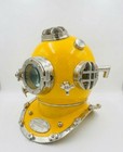 Vintage Us Navy Mark V Brass Diving Helmet Deep Sea Diver Helmet Nautical
