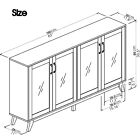 Ivinta Black Kitchen Buffet Server Table  Sideboard With Glass Doors For Storage