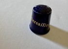 Vtg Limoges France Porcelain Thimble Cobalt Blue Gold Courting Couple Versailles