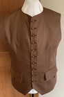 Outlander  Colonial  Rev War  Pirate  18th C  Lined Brown Vest  Lg  46     Nwot