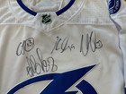 Tampa Bay Lightening Signed Jersey With Atkinson  Hedman  Vasilevsky  Guentzel