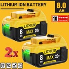 2pack New For Dewalt 20v 20 Volt Max 8 0ah Lithium Battery Dcb206 Dcb208 Dcb205