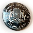 2016 African Wildlife Elephant  100 Shillings  Somali Republic  1oz Fine Silver